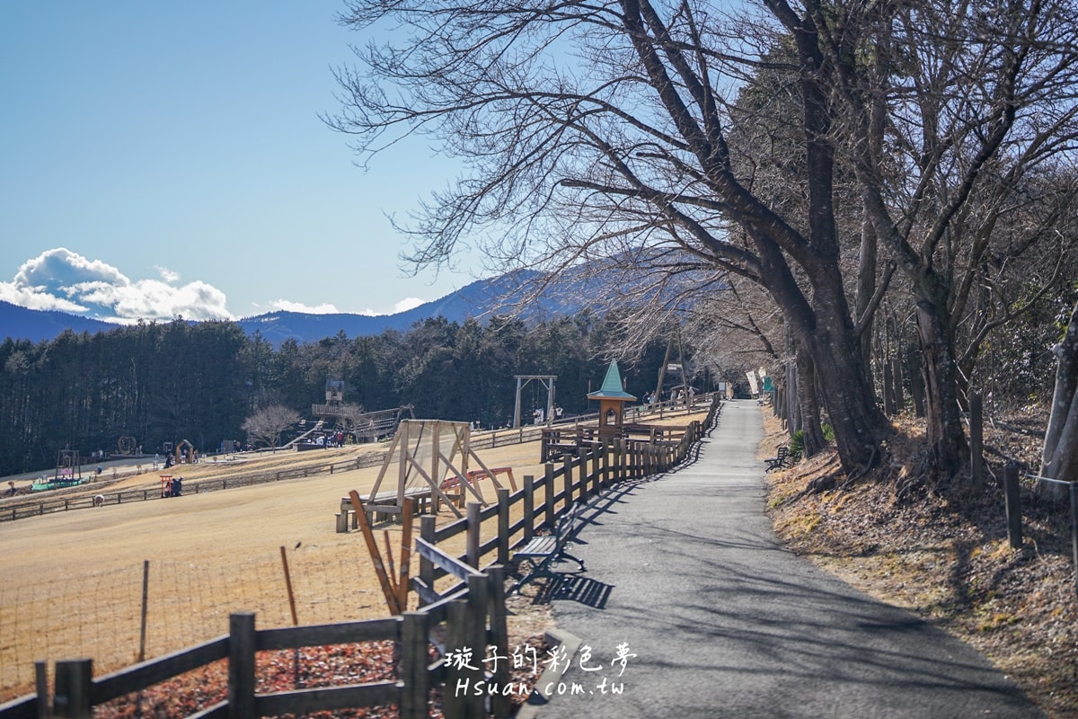 ｜日本河口湖親子景點｜馬飼野牧場♥欣賞富士山的絕佳景點/河口湖自由行/天空盪鞦韆/兒童遊戲場